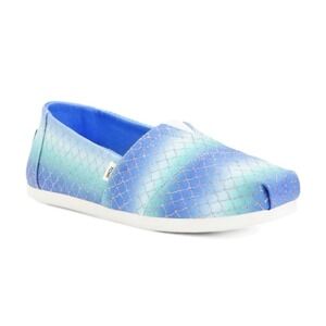 TOMS Multi Iridescent Scales Mermaid Print Womens 6.5 Youth 5.5 NEW